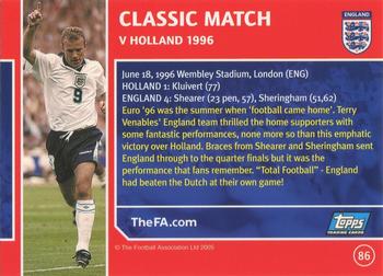 2005 Topps England #86 v Holland 1996 1-4 Back