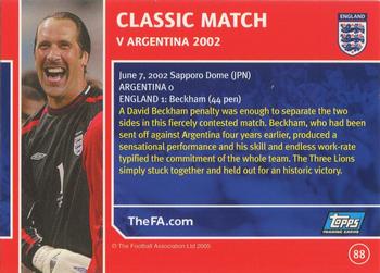 2005 Topps England #88 v Argentina 2002 1-0 Back