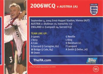2005 Topps England #95 Austria 2-2 England Back