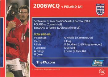 2005 Topps England #96 Poland 1-2 England Back