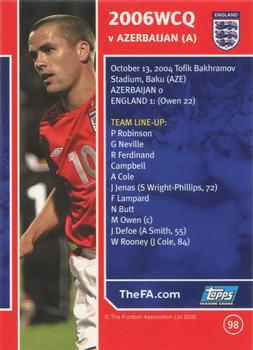 2005 Topps England #98 Azerbaijan 0-1 England Back
