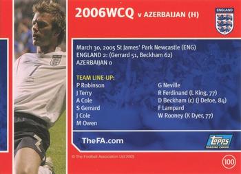 2005 Topps England #100 England 2-0 Azerbaijan Back