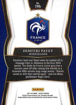 2017-18 Panini Select #196 Dimitri Payet Back