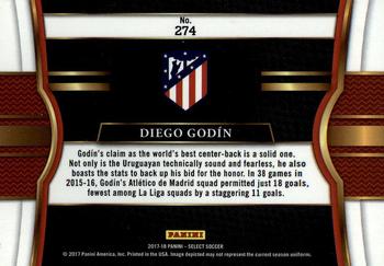 2017-18 Panini Select #274 Diego Godin Back