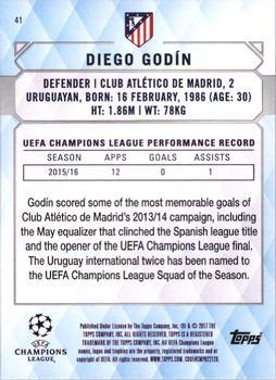 2017 Topps UEFA Champions League Showcase - Orange #41 Diego Godin Back