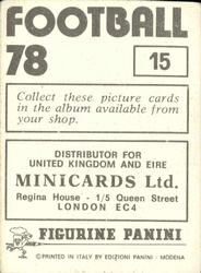 1977-78 Panini Football 78 (UK) #15 David Price Back
