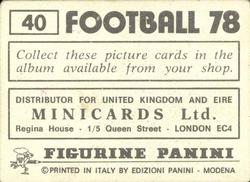 1977-78 Panini Football 78 (UK) #40 Team Back
