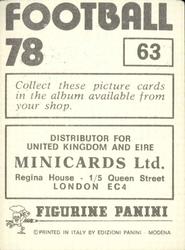 1977-78 Panini Football 78 (UK) #63 Norman Hunter Back