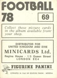 1977-78 Panini Football 78 (UK) #69 Chris Garland Back