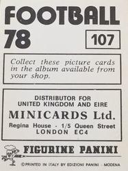 1977-78 Panini Football 78 (UK) #107 Badge Back