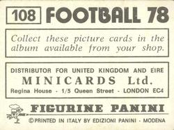 1977-78 Panini Football 78 (UK) #108 Team Back