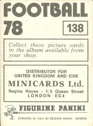 1977-78 Panini Football 78 (UK) #138 Ronny Goodlass Back