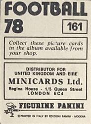 1977-78 Panini Football 78 (UK) #161 David Stewart Back