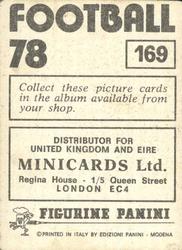 1977-78 Panini Football 78 (UK) #169 Arthur Graham Back