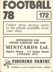 1977-78 Panini Football 78 (UK) #172 Allan Clarke Back