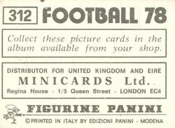 1977-78 Panini Football 78 (UK) #312 Team Back