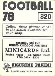 1977-78 Panini Football 78 (UK) #320 John Hollins Back