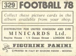1977-78 Panini Football 78 (UK) #329 Team Back