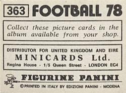 1977-78 Panini Football 78 (UK) #363 Team Back