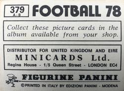 1977-78 Panini Football 78 (UK) #379 Badge Back