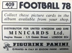 1977-78 Panini Football 78 (UK) #409 Badge Back