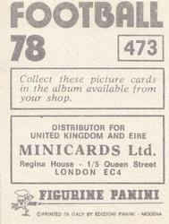1977-78 Panini Football 78 (UK) #473 Gerry O’Brien Back