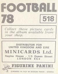 1977-78 Panini Football 78 (UK) #518 Alex Ferguson Back