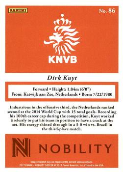 2017 Panini Nobility #86 Dirk Kuyt Back