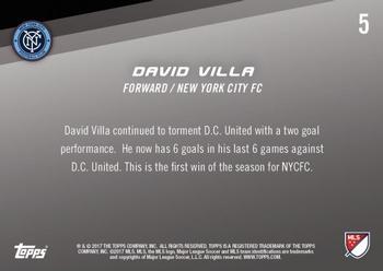 2017 Topps Now MLS #5 David Villa Back