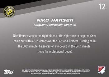 2017 Topps Now MLS #12 Niko Hansen Back