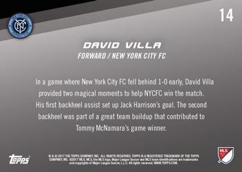 2017 Topps Now MLS #14 David Villa Back