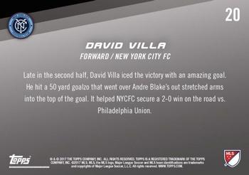 2017 Topps Now MLS #20 David Villa Back