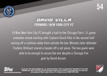 2017 Topps Now MLS #54 David Villa Back