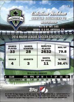 2017 Stadium Club MLS - Black & White #13 Cristian Roldan Back