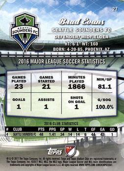 2017 Stadium Club MLS - Black & White #27 Brad Evans Back