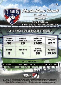 2017 Stadium Club MLS - Black & White #70 Maximiliano Urruti Back