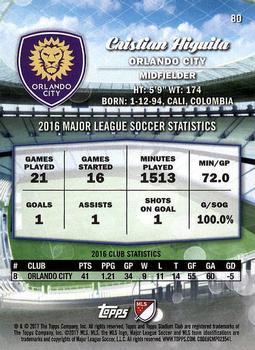 2017 Stadium Club MLS - Black & White #80 Cristian Higuita Back