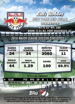 2017 Stadium Club MLS - Black & White #87 Luis Robles Back