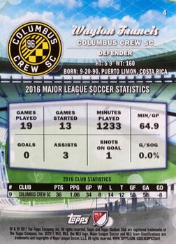 2017 Stadium Club MLS - Gold #4 Waylon Francis Back