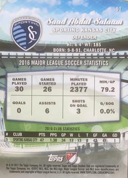 2017 Stadium Club MLS - Gold #51 Saad Abdul-Salaam Back