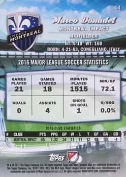 2017 Stadium Club MLS - Gold #54 Marco Donadel Back