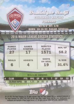 2017 Stadium Club MLS - Gold #59 Dominique Badji Back