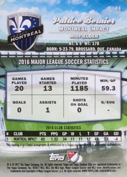 2017 Stadium Club MLS - Autographs #84 Patrice Bernier Back