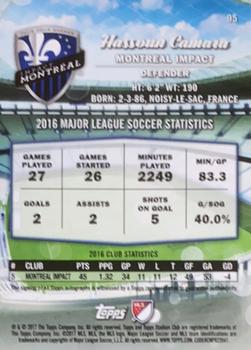2017 Stadium Club MLS - Autographs #95 Hassoun Camara Back