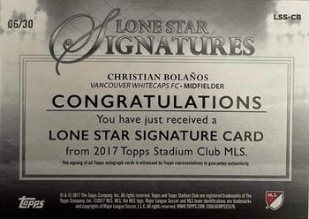 2017 Stadium Club MLS - Lone Star Signatures #LSS-CB Christian Bolaños Back