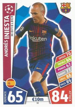 2017-18 Topps Match Attax UEFA Champions League #32 Andrés Iniesta Front