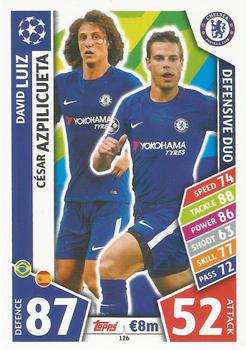 2017-18 Topps Match Attax UEFA Champions League #126 David Luiz / César Azpilicueta Front