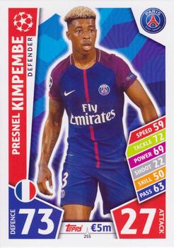 2017-18 Topps Match Attax UEFA Champions League #255 Presnel Kimpembe Front