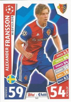 2017-18 Topps Match Attax UEFA Champions League #315 Alexander Fransson Front