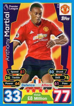 2017-18 Topps Match Attax Premier League #216 Anthony Martial Front